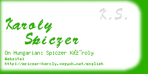 karoly spiczer business card